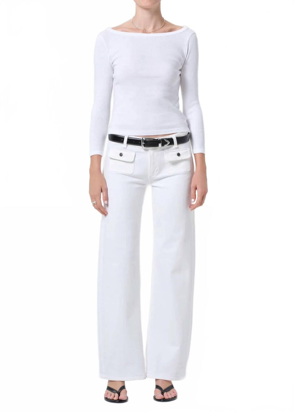 NEW CITIZENS OF HUMANITY nora patch pocket trouser in soft white